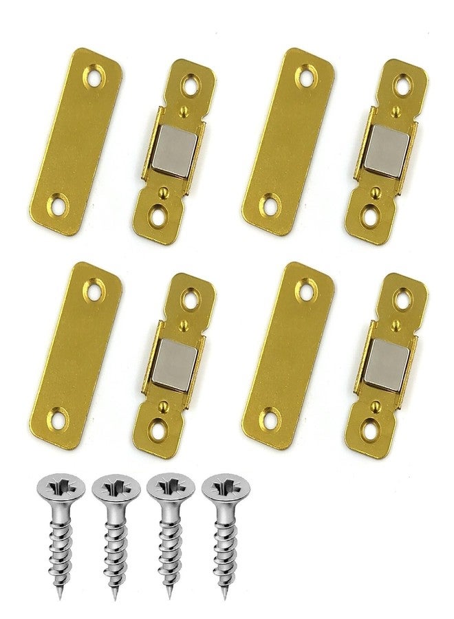VMD, Ultra Thin I Type Golden Magnetic Steel Stopper/Catcher/Holder for Cupboard Closure, Closet Door and Cabinet(Pack of 4) - Image 1